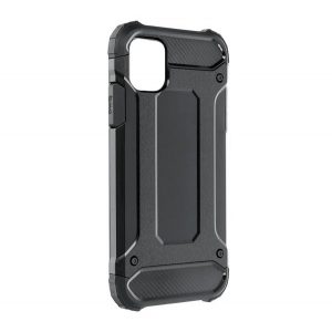 Protector de telefon din plastic Defender (rezistenta medie la impact, colt cu perna de aer, interior din silicon, efect metalic) NEGRU Apple iPhone 15 Pro