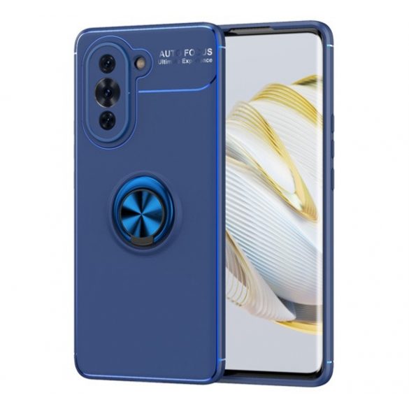 Protector de telefon din silicon (funcție suport de masă, inel de suport pentru telefon, rotativ la 360°, placă metalică încorporată) ALBASTRU ÎNCHIS Huawei Nova 10 Pro