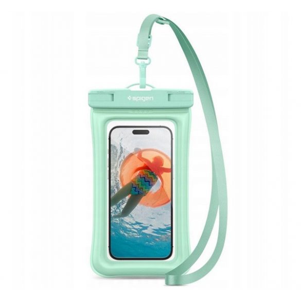 Carcasă SPIGEN A610 impermeabilă / impermeabilă, AQUA (IPX8, atârnând în jurul gâtului, plutind pe apă cu bule de aer, dimensiune 6.9") VERDE MENTĂ