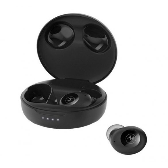 Căști bluetooth MOTOROLA BUDS 250 STEREO (v5.0, TWS, microfon, IPX5 impermeabil + carcasă de încărcare) NEGRU