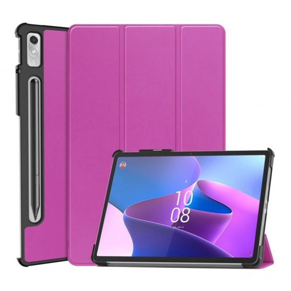 Carcasă în picioare, efect piele (FLIP activ, deschidere laterală, TRIFOLD, suport pentru birou, suport pentru creion) PURPLE Lenovo Tab P11 Pro Gen2 (TB132FU) WIFI