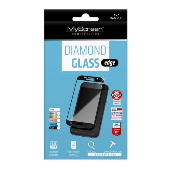 MYSCREEN DIAMOND sticlă EDGE folie sticlă protecție ecran(2.5D, curbat, rezistent la zgârieturi, 0.33 mm, 9H) negru Honor 90 5G