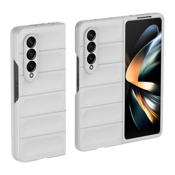 Protecție siliconică pentru telefon (rezistență medie la impact, protecție cameră foto, model 3D) FEHÉR Samsung Galaxy Z Fold3 5G (SM-F926)