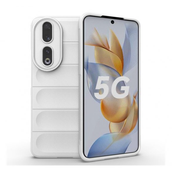 Protecție siliconică pentru telefon (rezistență medie la impact, protecție cameră foto, model 3D) FEHÉR Honor 90 5G