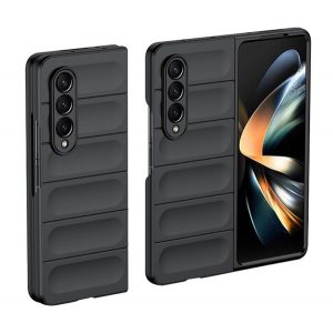 Protecție siliconică pentru telefon (rezistență medie la impact, protecție cameră, model 3D) negru Samsung Galaxy Z Fold3 5G (SM-F926)