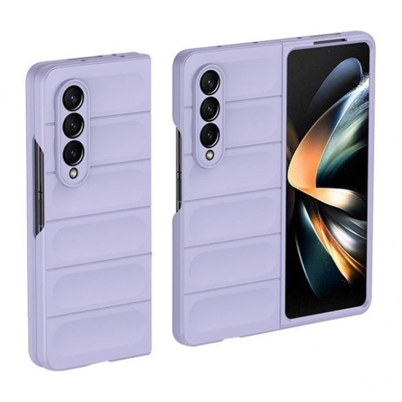 Protecție siliconică pentru telefon (rezistență medie la impact, protecție cameră, model 3D) LILA Samsung Galaxy Z Fold 4 (SM-F936)