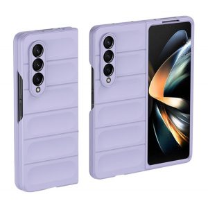 Silicon protecțiepentru telefon (rezistent la impact mediu, protecție cameră, model 3D) LILA Samsung Galaxy Z Fold3 5G (SM-F926)