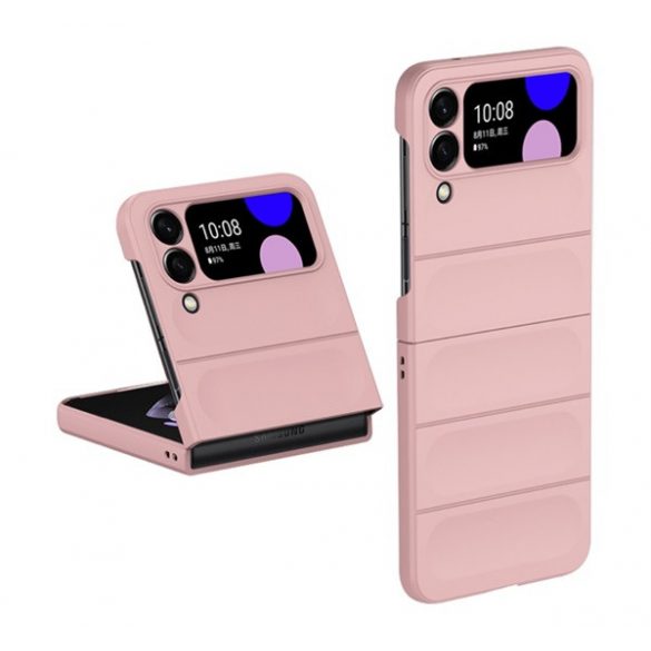 Protecție siliconică pentru telefon (rezistență medie la impact, protecție cameră foto, model 3D) CULOARE ROSE Samsung Galaxy Z Flip4 5G (SM-F721)