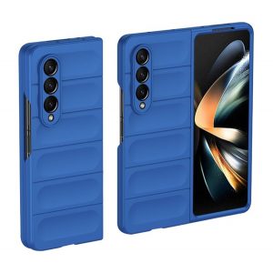 Husă silicon pentru telefon (rezistent la impact mediu, protecție cameră, model 3D) CUTTING albastruSamsung Galaxy Z Fold4 5G (SM-F936)