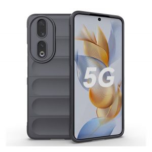 Protectie din silicon pentru telefon (rezistenta medie la impact, protectie camera, model 3D) DARK GREY Honor 90 5G