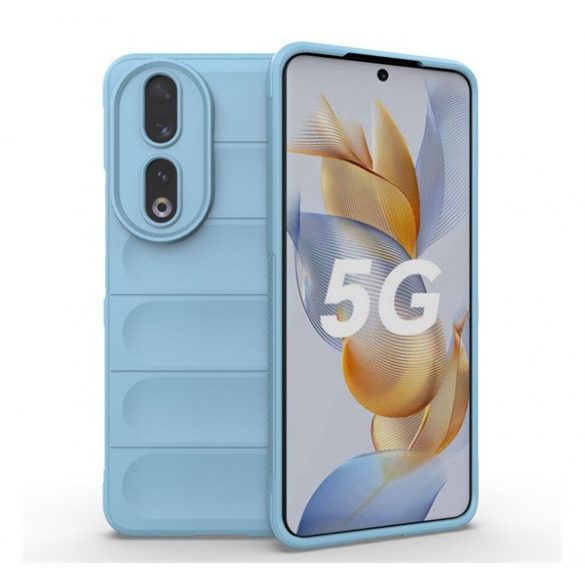 Protectie din silicon pentru telefon (rezistenta la impact mediu, protectie camera, model 3D) ALBASTRU DESCHIS Honor 90 5G