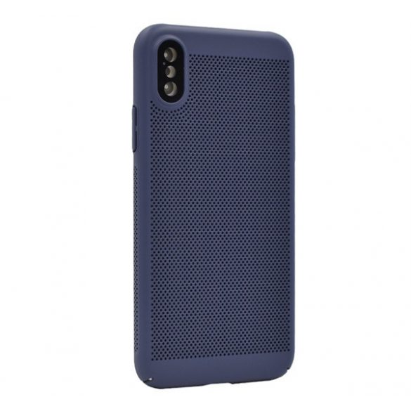 Protecție din plastic pentru telefon (respirabil, model perforat, protecție pentru cameră) ALBASTRU ÎNCHIS Apple iPhone XS 5.8, Apple iPhone X 5.8