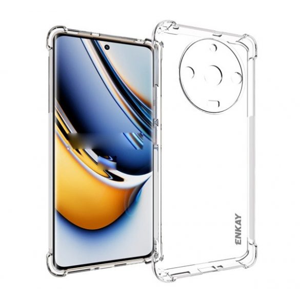 Protector de telefon din silicon ENKAY (rezistență medie la impact, colț cu pernă de aer) TRANSPARENT Realme 11 Pro Plus