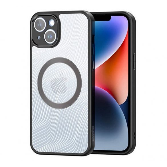 Protector de telefon din plastic DUX DUCIS AIMO (rezistență medie la impact, cadru din silicon, protecție pentru cameră, MagSafe, model ondulat) NEGRU Apple iPhone 13