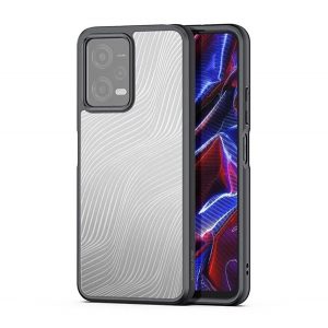 Protector de telefon din plastic DUX DUCIS AIMO (rezistenta la impact mediu, cadru silicon, protectie camera, mat, model ondulat) NEGRU Xiaomi Redmi Note 12 5G