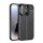 Protector de telefon din silicon (rezistenta la impact mediu, efect piele, model de cusaturi) NEGRU Apple iPhone 15 Pro Max