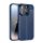 Protectie de telefon din silicon (rezistenta la impact mediu, efect piele, model de cusaturi) ALBASTRU INCHIS Apple iPhone 15 Pro