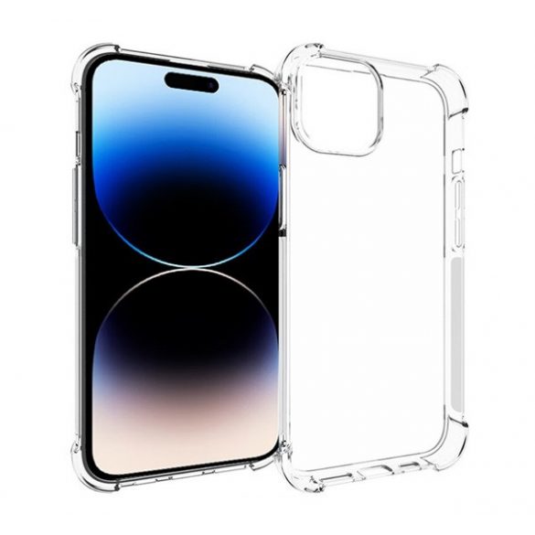 Protectie din silicon pentru telefon (rezistenta la impact mediu, colt cu perna de aer) TRANSPARENT Apple iPhone 15 Plus