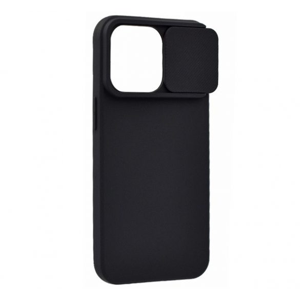 Protectie din silicon pentru telefon (mat, interior din microfibra de pluș, protecție pentru cameră) NEGRU Apple iPhone 15 Pro Max