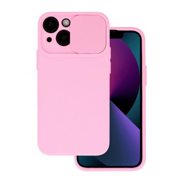 Protecție siliconică pentru telefon (mată, interior din microfibră plușată, protecție cameră foto) CULOARE ROSE Apple iPhone 15