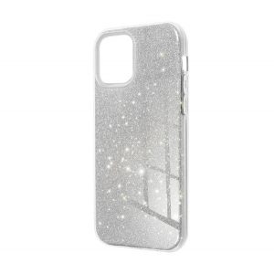 Protectie de telefon din silicon (interior din plastic, spate lucios) SILVER Apple iPhone 15 Plus