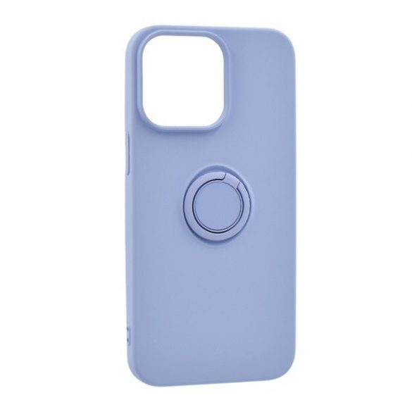 Protector de telefon din silicon (inel suport telefon, interior din microfibră de pluș, placă metalică încorporată, protecție pentru cameră) PURPLE Apple iPhone 15 Plus