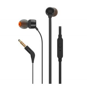 Căști JBL T160 STEREO (mufă de 3,5 mm, microfon, buton de înregistrare, cablu plat) NEGRU