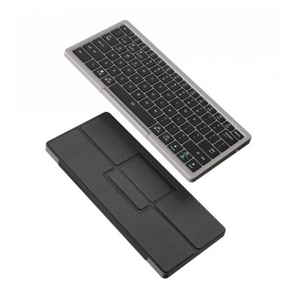 DUX DUCIS OK tastatură bluetooth + touch pad (universal, suport desktop, QWERTY, limba engleză) DARK GREY