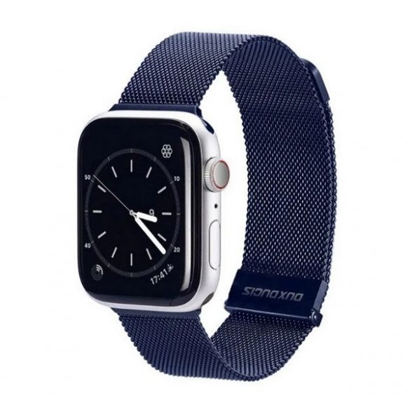 Curea de schimb DUX DUCIS (dimensiune personalizată, mică, aluminiu, milaneză, magnetică) ALBASTRU ÎNCHIS Apple Watch Series 1 38mm, Apple Watch Series 2 38mm, Apple Watch Series 3 38mm, Apple Watch Series 4 40mm, Apple Watch Series 5 40mm, Apple Wa