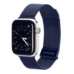 Curea de schimb DUX DUCIS (dimensiune personalizată, mare, aluminiu, milaneză, magnetică) ALBASTRU ÎNCHIS Apple Watch Series 1 42mm, Apple Watch Series 2 42mm, Apple Watch Series 3 42mm, Apple Watch Series 4 44mm, Apple Watch Series 5 44mm, Apple Wa