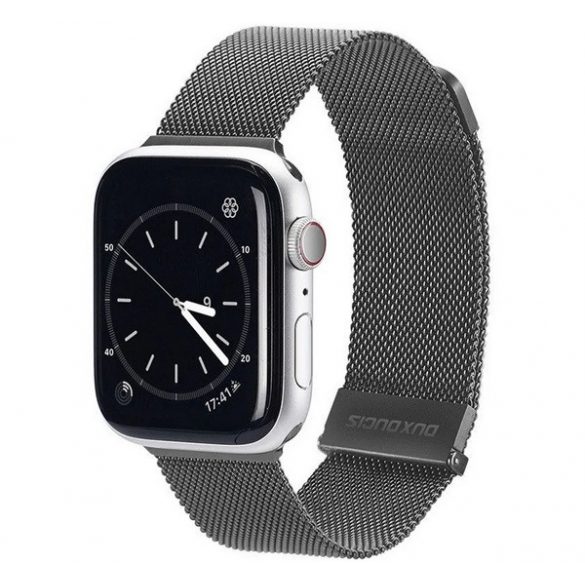 Curea de schimb DUX DUCIS (dimensiune personalizată, mare, aluminiu, milaneză, magnetică) GRI Apple Watch Series 2 42mm, Apple Watch Series 3 42mm, Apple Watch Series 1 42mm, Apple Watch Series 4 44mm, Apple Watch Series 5 44mm, Apple Watch Series 6