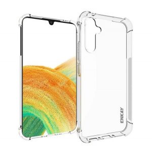 Protector de telefon din silicon ENKAY (rezistență medie la impact, colț cu pernă de aer) TRANSPARENT Samsung Galaxy A34 5G (SM-A346)