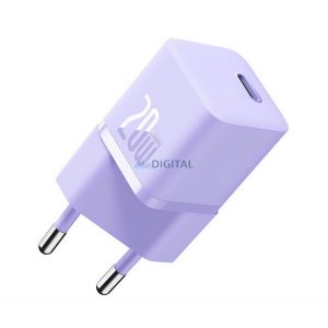 Încărcător BASEUS priză de tip C (20W, GaN5, încărcător rapid PD) VIOLET