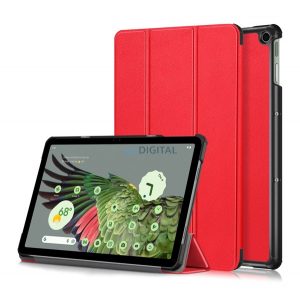 Carcasa in picioare, efect piele (FLIP, deschidere laterala, TRIFOLD, suport de masa) RED Google Pixel Tablet