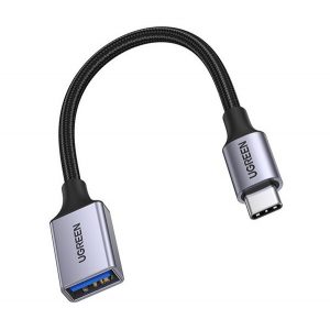 UGREEN cablu adaptor (mufă USB - Type-C, OTG, transfer de date și încărcare, 15cm) NEGRU