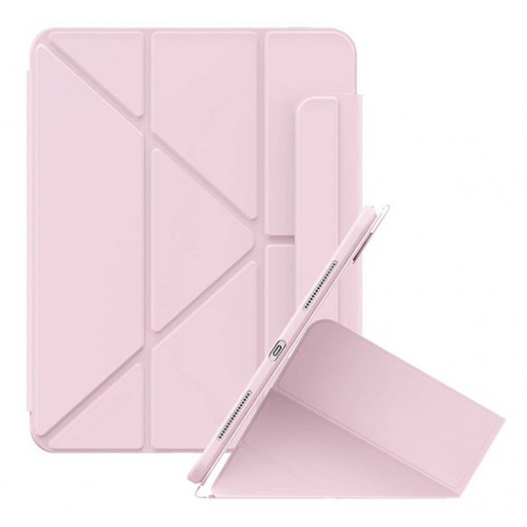 Husă BASEUS MINIMALIST în picioare, efect piele (FLIP activ, deschidere laterală, TRIFOLD, suport birou, suport creion) ROZ Apple IPAD 10.2 (2019), Apple IPAD 10.2 (2020), Apple IPAD 10.2 (2021)