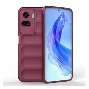 Protectie din silicon pentru telefon (rezistenta medie la impact, protectie camera, model 3D) BURGUNDY Honor 90 Lite 5G