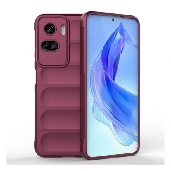 Protectie din silicon pentru telefon (rezistenta medie la impact, protectie camera, model 3D) BURGUNDY Honor 90 Lite 5G