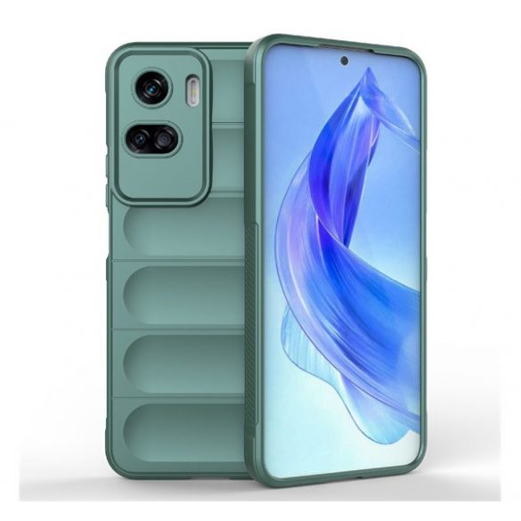 Protectie din silicon pentru telefon (rezistenta medie la impact, protectie camera, model 3D) VERDE INCHIS Honor 90 Lite 5G