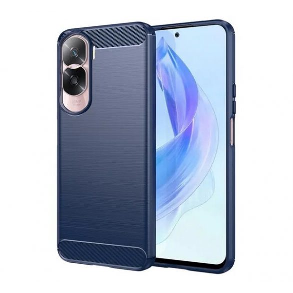 Husă silicon pentru telefon (rezistent la impact mediu, bubble heel, periat, model de carbon) CUTTING BLOCK Honor 90 Lite 5G