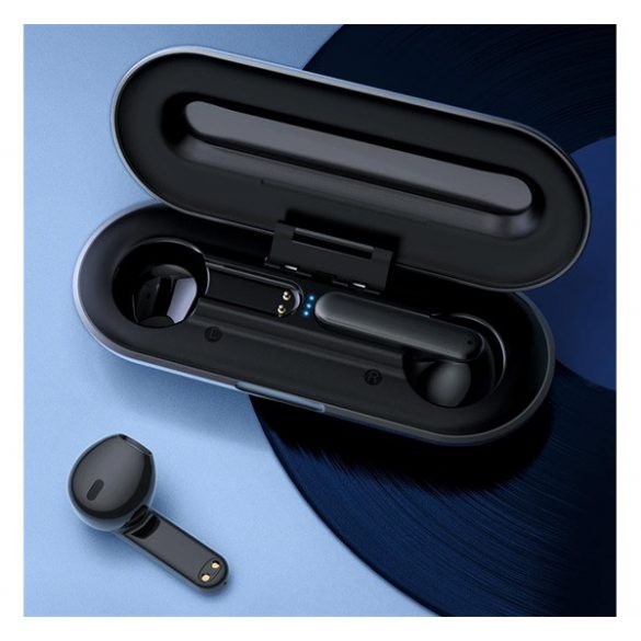 Căști bluetooth BLITZWOLF AIRAUX STEREO (v5.1, TWS, microfon, IPX5 impermeabil, filtru de zgomot + carcasă de încărcare) NEGRU