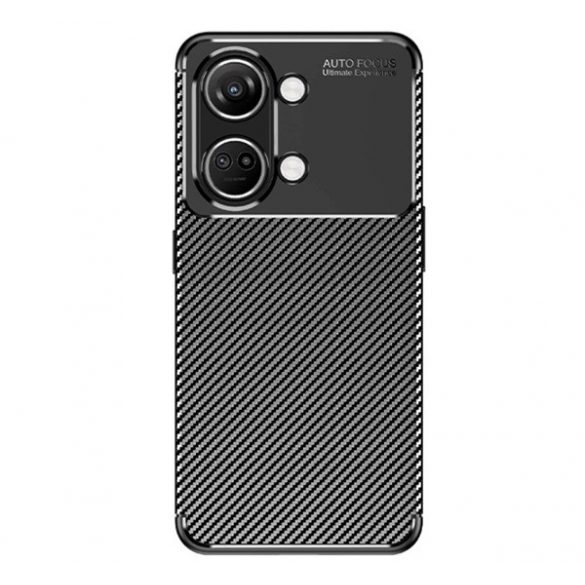 Protectie din silicon pentru telefon (rezistenta medie la impact, colt cu perna de aer, model carbon) NEGRU OnePlus Nord 3 5G