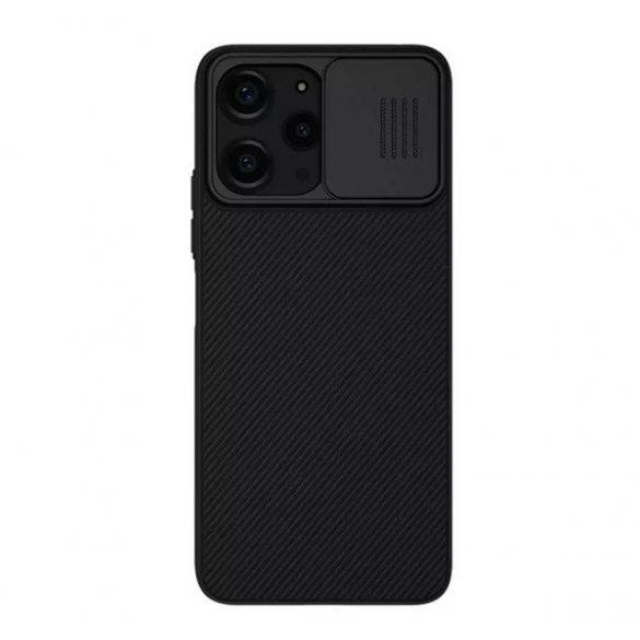 Protector de telefon din plastic NILLKIN CAMSHIELD (cadru din silicon, rezistenta medie la impact, protectie camera, dungi) NEGRU Xiaomi Redmi 12