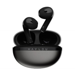 Căști bluetooth HAYLOU X1 2023 STEREO (v5.3, TWS, microfon, filtru de zgomot, IPX4 impermeabil + carcasă de încărcare) NEGRU