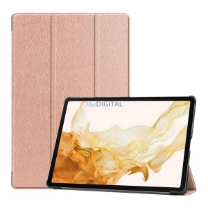 Husă în picioare, efect piele (FLIP activ, deschidere laterală, TRIFOLD, suport desktop, suport creion) ROSE GOLD Samsung Galaxy Tab S9 Plus WIFI (SM-X810), Samsung Galaxy Tab S9 Plus LTE (SM-X816)