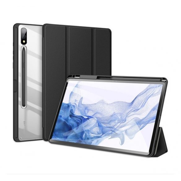 Husa DUX DUCIS TOBY in picioare, efect piele (FLIP activ, deschidere laterala, TRIFOLD, suport desktop, suport creion) NEGRU Samsung Galaxy Tab S9 Plus WIFI (SM-X810), Samsung Galaxy Tab S9 Plus LTE (SM-X816)