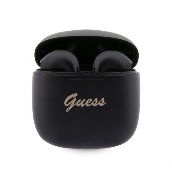 Căști bluetooth CG MOBILE GUESS SCRIPT LOGO STEREO (v5.3, TWS, microfon + carcasă de încărcare) NEGRU