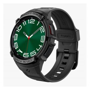 SPIGEN RUGGED ARMOR PRO Strap (potrivire personalizată, silicon, rezistent la impact mediu, reglabil + cadru din silicon) negru Samsung Galaxy Watch 6 Classic 47mm (SM-R960)