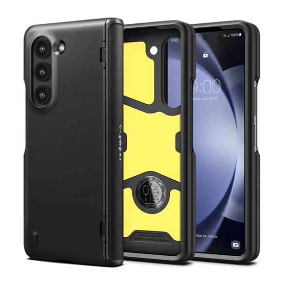 Protectie de telefon din silicon SPIGEN SLIM ARMOR PRO (rezistenta medie la impact, spate din plastic, protectie completa) NEGRU Samsung Galaxy Z Fold5 5G (SM-F946)