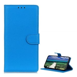 Carcasa in picioare, efect piele (FLIP, deschidere laterala, functie suport desktop, premium) ALBASTRU DESCHIS Honor 90 5G